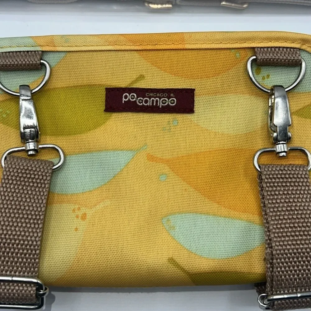PO CAMPO Yellow Six Corners Wristlet Bicycle Stroller Clip Bag
